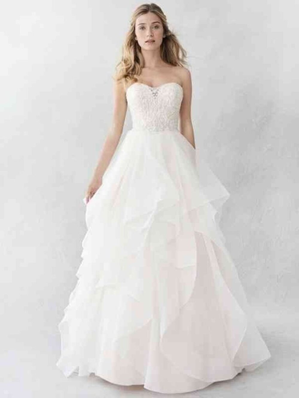 Kenneth Winston Ella Rosa Blush Ivory Strapless Wedding Dress Size 12
